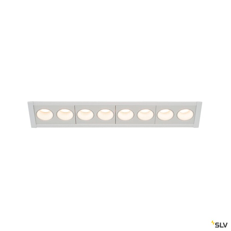 MILANDOS 8, white recessed ceiling light, 3000K 45