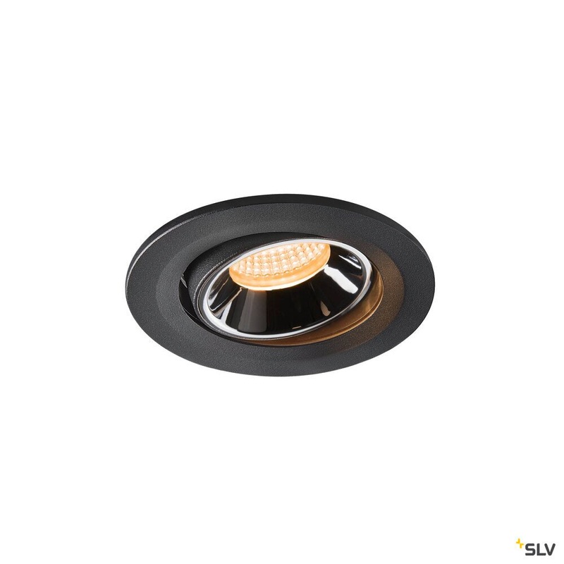NUMINOS MOVE S, black / chrome recessed ceiling light, 3000K 20