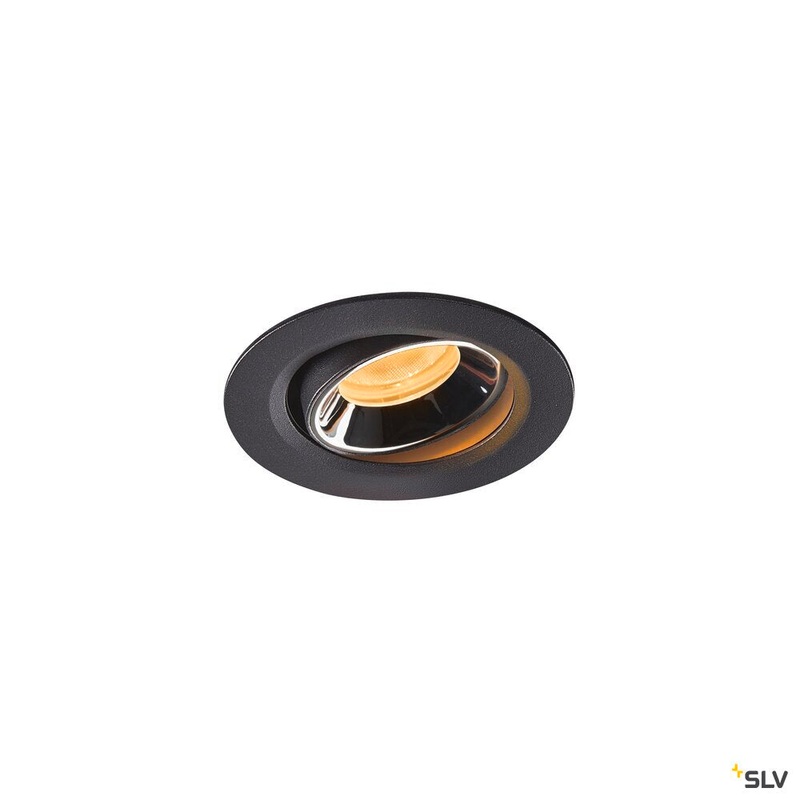 NUMINOS MOVE XS, black / chrome recessed ceiling light, 2700K 55