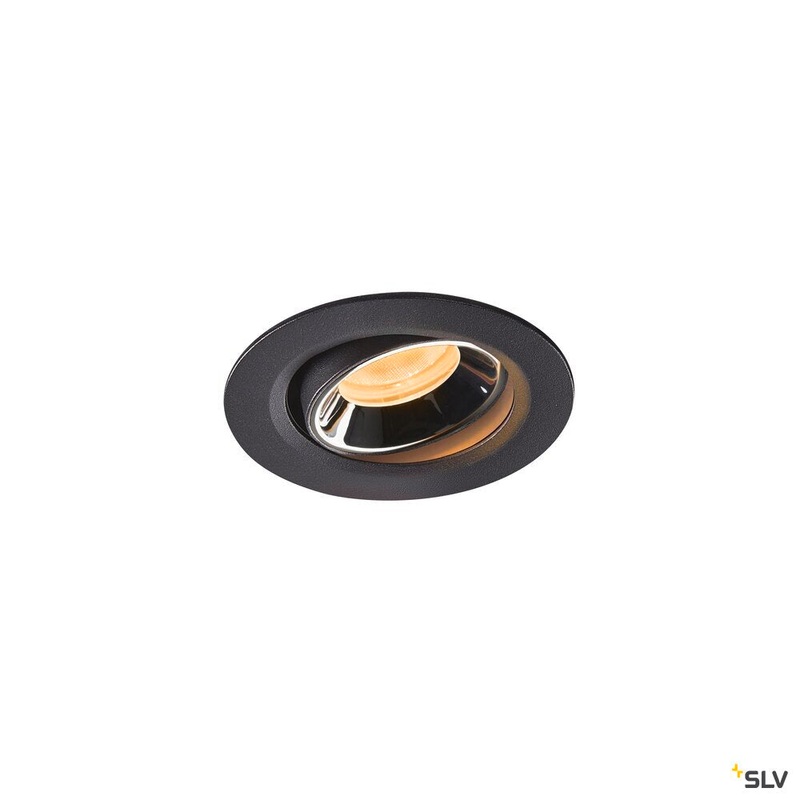 NUMINOS MOVE XS, black / chrome recessed ceiling light, 3000K 20