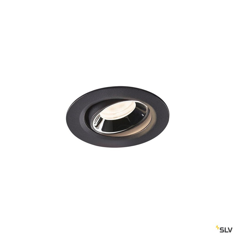 NUMINOS MOVE XS, black / chrome recessed ceiling light, 4000K 40