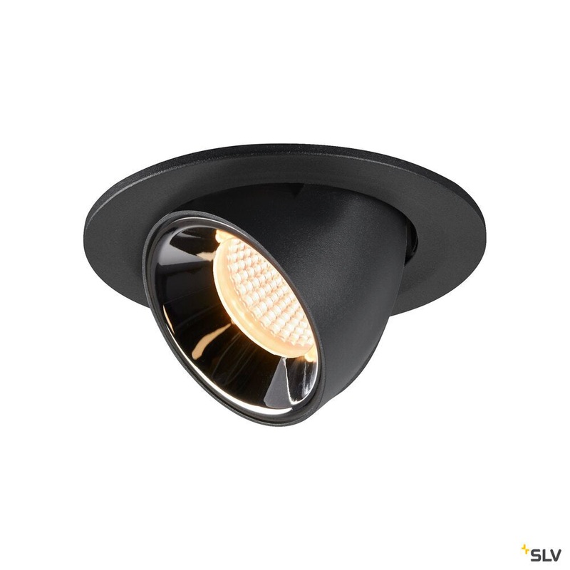 NUMINOS GIMBLE S, black / chrome recessed ceiling light, 3000K 20