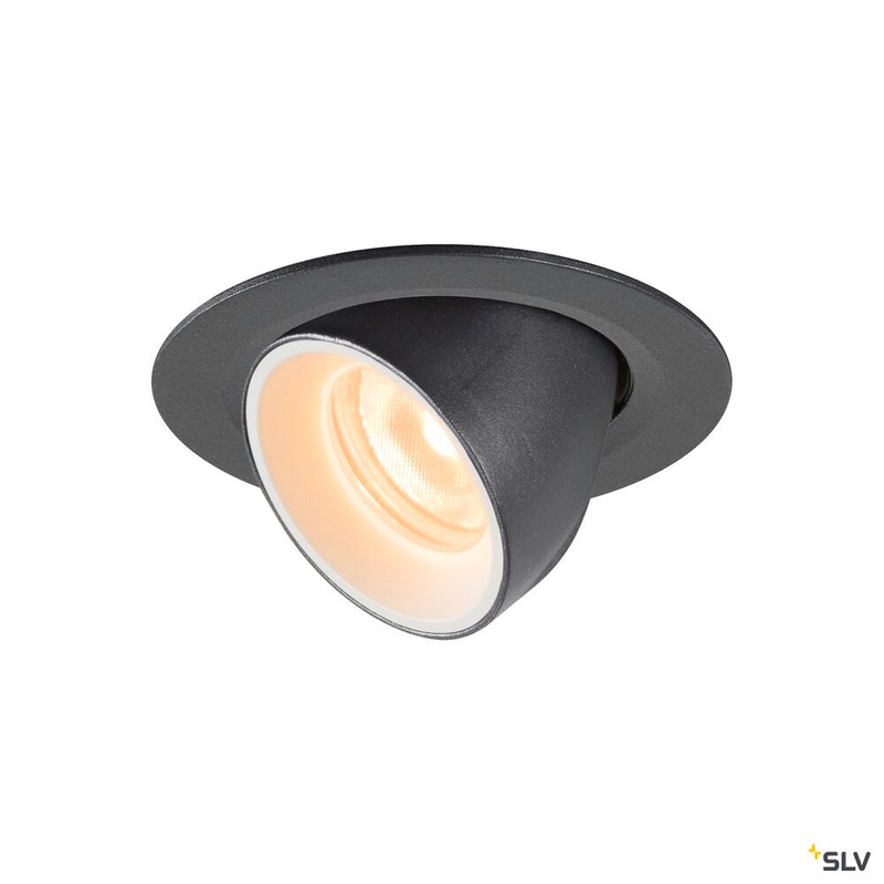 NUMINOS GIMBLE XS, black / white recessed ceiling light, 2700K 20