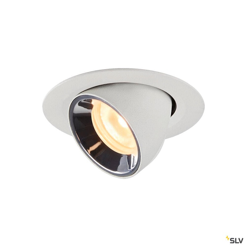 NUMINOS GIMBLE XS, white / chrome recessed ceiling light, 3000K 20