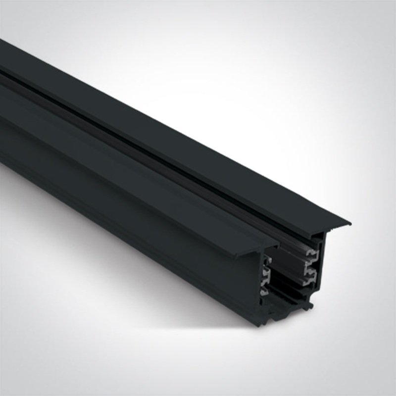 BLACK RECESSED TRACK 3m