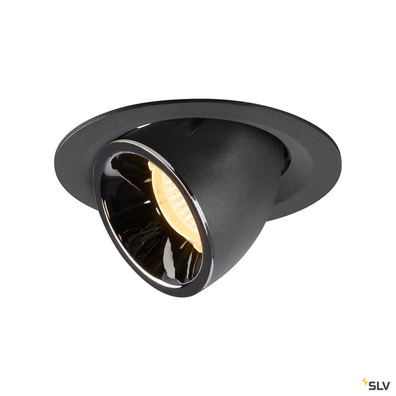 NUMINOS GIMBLE M, black / chrome recessed ceiling light, 3000K 20