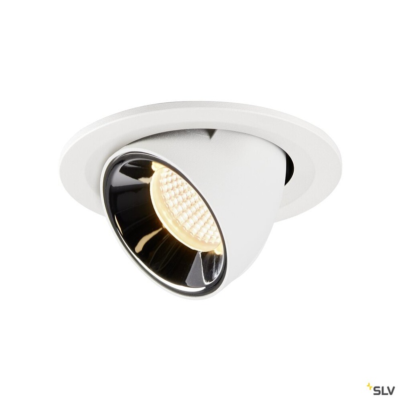 NUMINOS GIMBLE S, white / chrome recessed ceiling light, 3000K 20