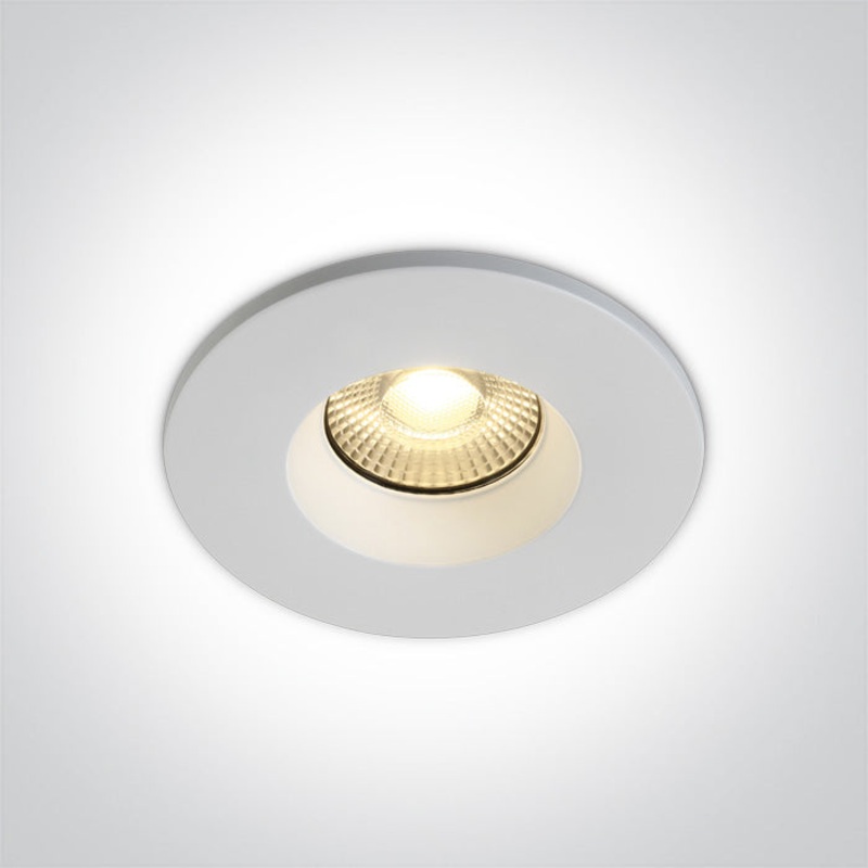 WHITE FIRE RATED 7W CCTV IP65 230V DIMMABLE