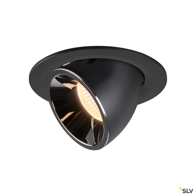 NUMINOS GIMBLE L, black / chrome recessed ceiling light, 3000K 20