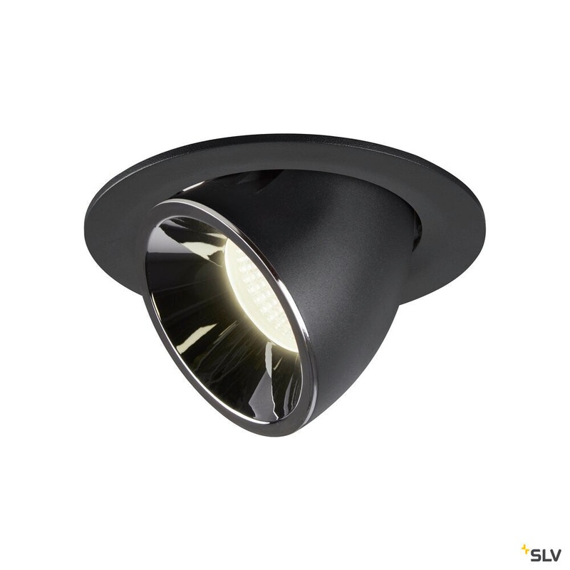NUMINOS GIMBLE L, black / chrome recessed ceiling light, 4000K 20