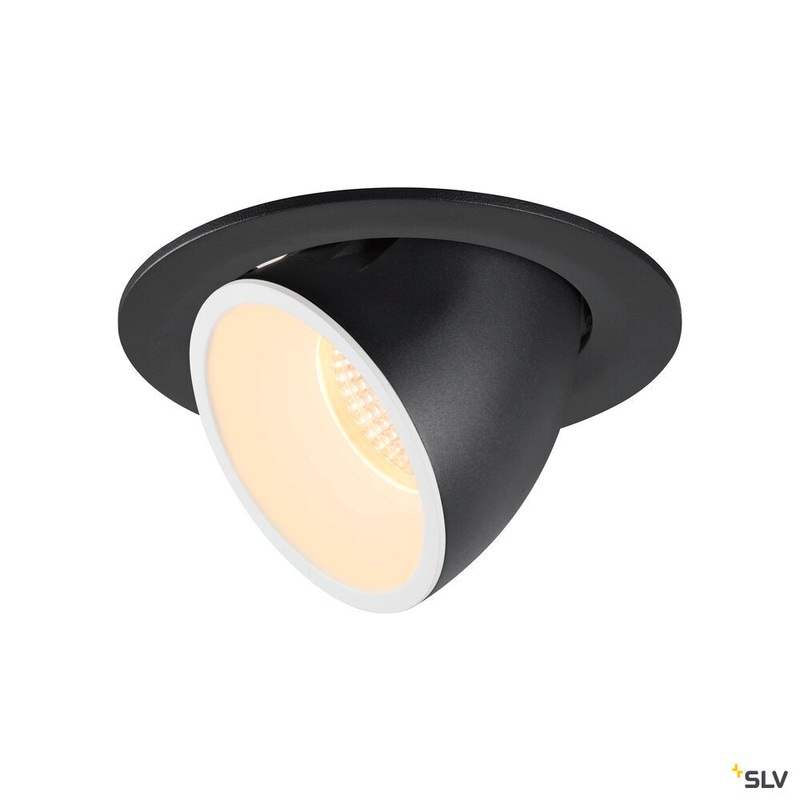 NUMINOS GIMBLE L, black / white recessed ceiling light, 3000K 20