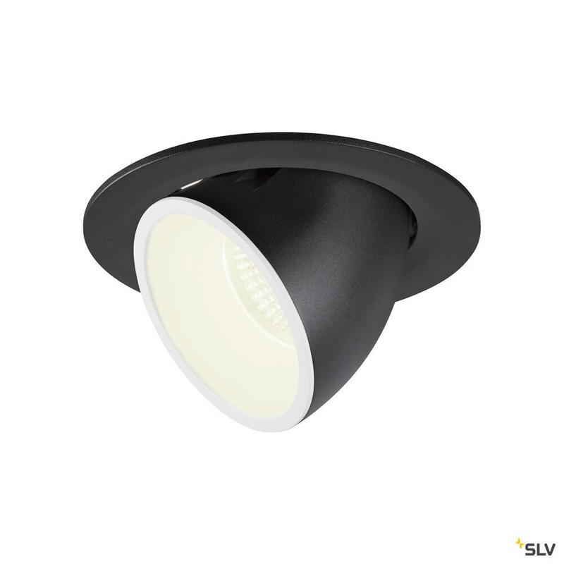 NUMINOS GIMBLE L, black / white recessed ceiling light, 4000K 20