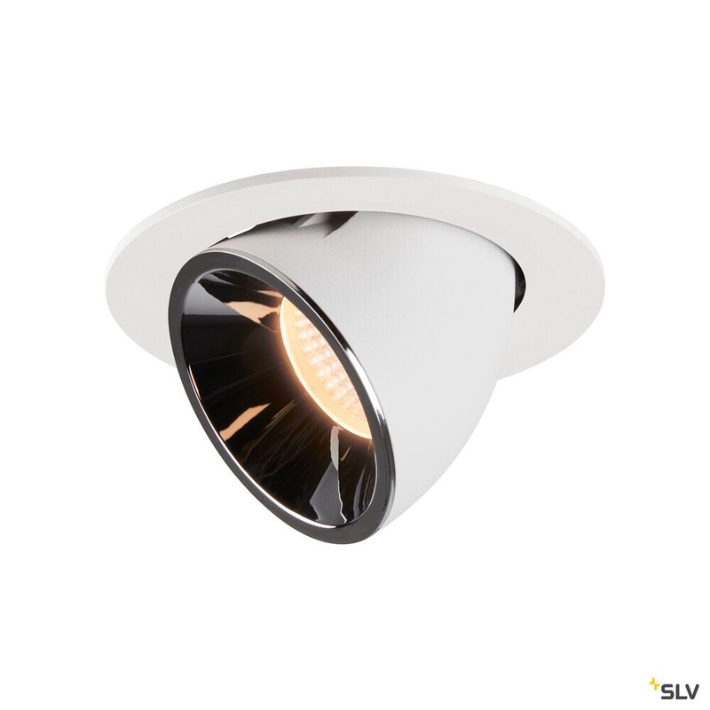 NUMINOS GIMBLE L, white / chrome recessed ceiling light, 2700K 20