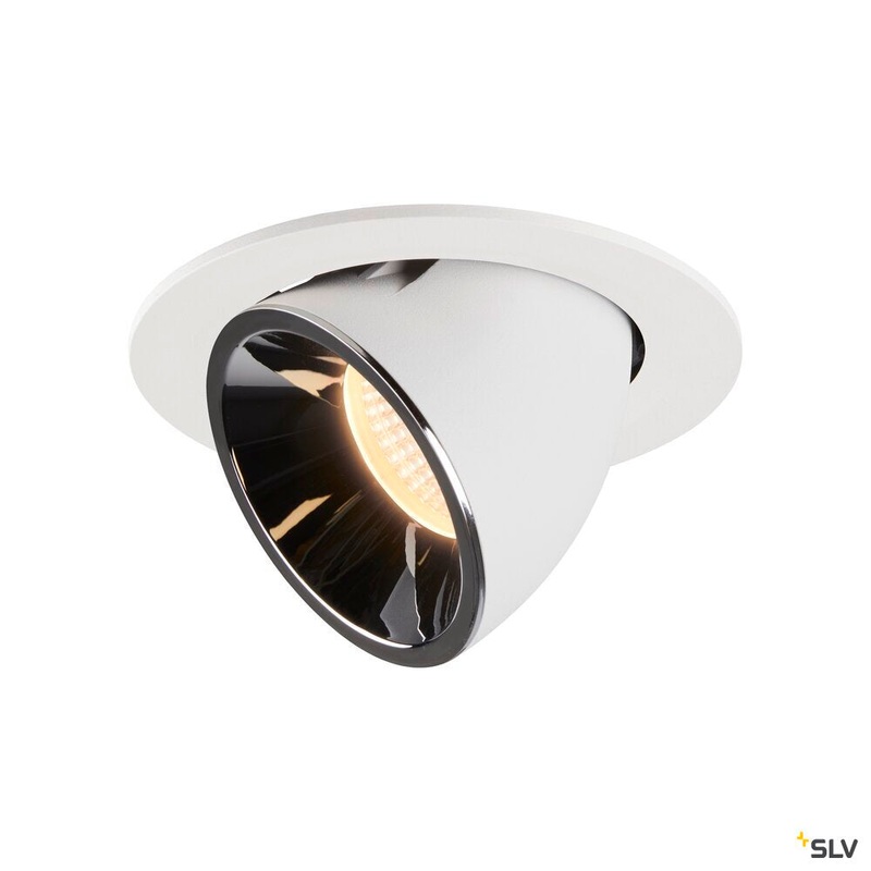 NUMINOS GIMBLE L, white / chrome recessed ceiling light, 3000K 20