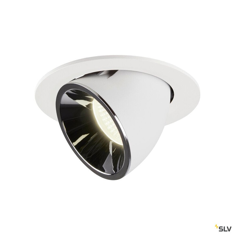 NUMINOS GIMBLE L, white / chrome recessed ceiling light, 4000K 20