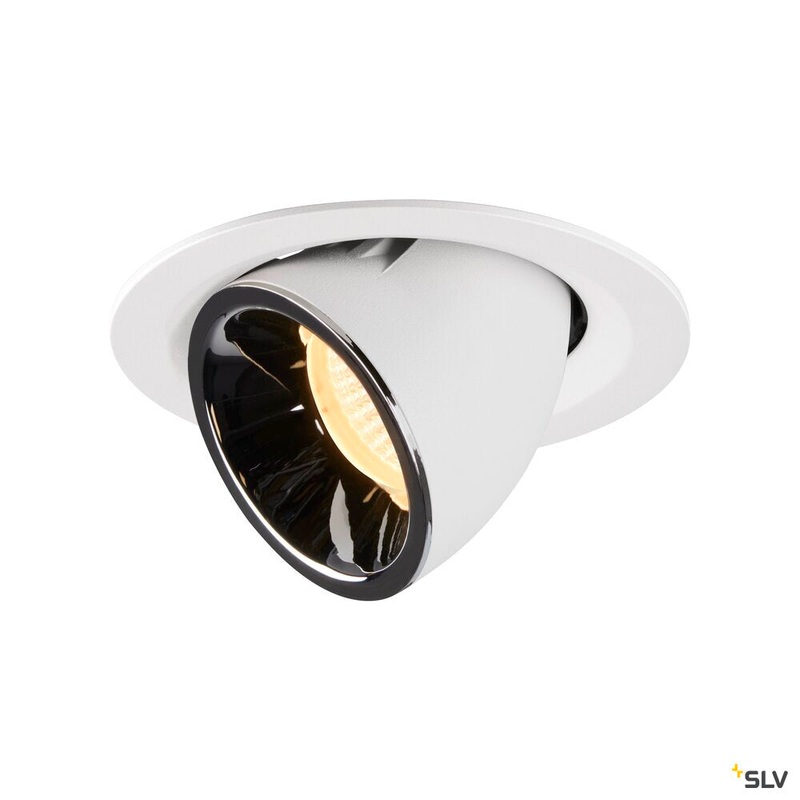 NUMINOS GIMBLE M, white / chrome recessed ceiling light, 3000K 20