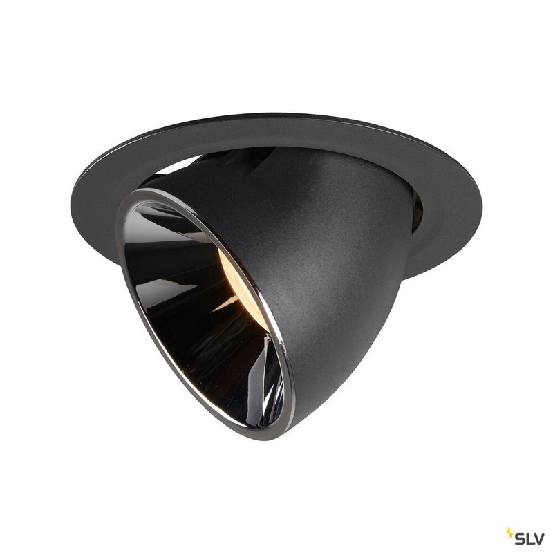 NUMINOS GIMBLE XL, black / chrome recessed ceiling light, 3000K 20
