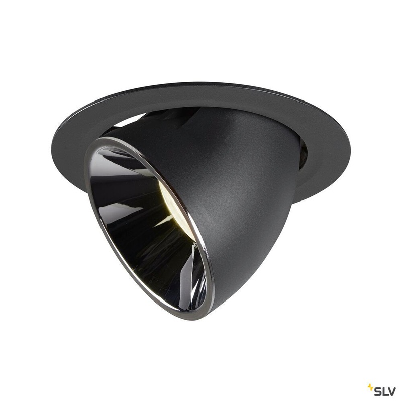 NUMINOS GIMBLE XL, black / chrome recessed ceiling light, 4000K 55