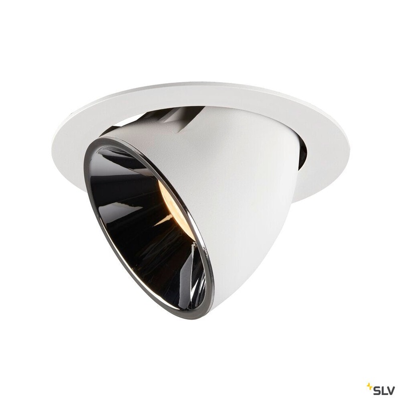 NUMINOS GIMBLE XL, white / chrome recessed ceiling light, 3000K 20