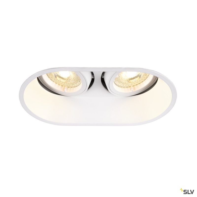 HORN double QPAR51, white recessed ceiling light, 25W