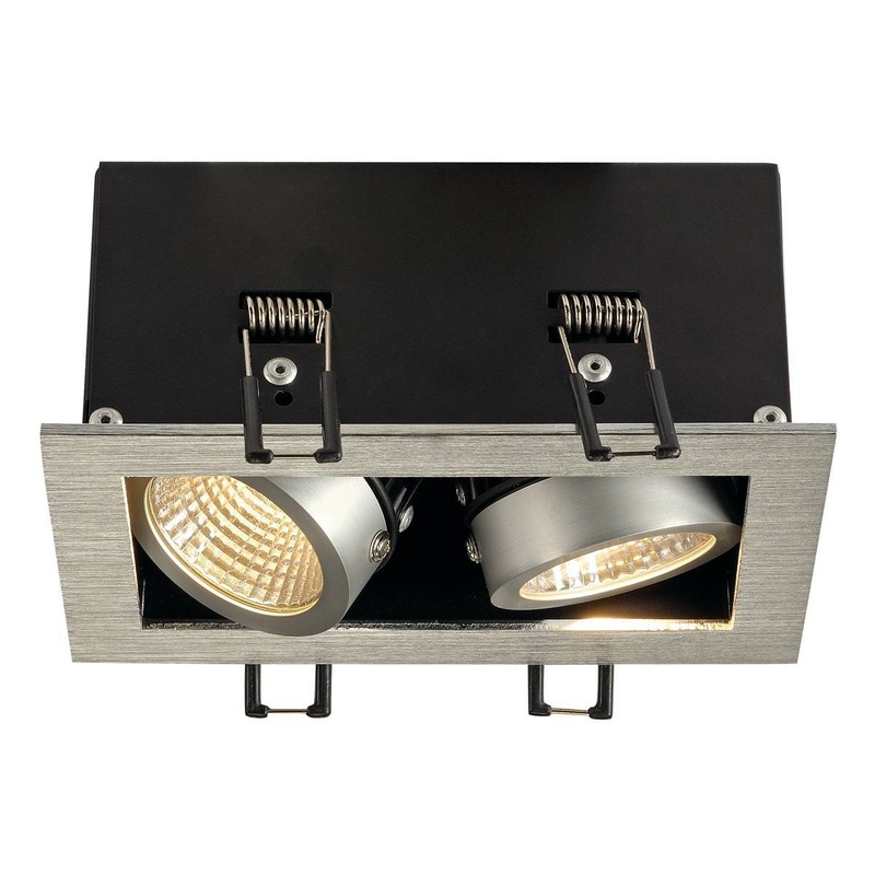 KADUX LED DL SET, rectangular, alu brushed, 2x 9W, 38, 3000K, incl. driver