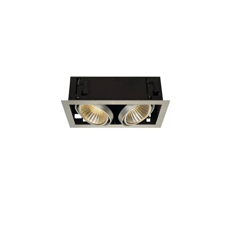 KADUX LED DL SET XL, square, alu brushed, 2x 24W, 30, 3000K, incl. driver