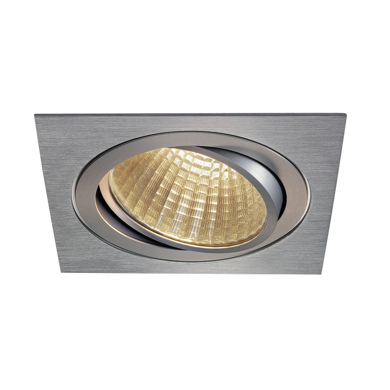 NEW TRIA LED DL SQUARE SET, alu brushed, 25W, 30, 3000K, incl. driver, clip springs
