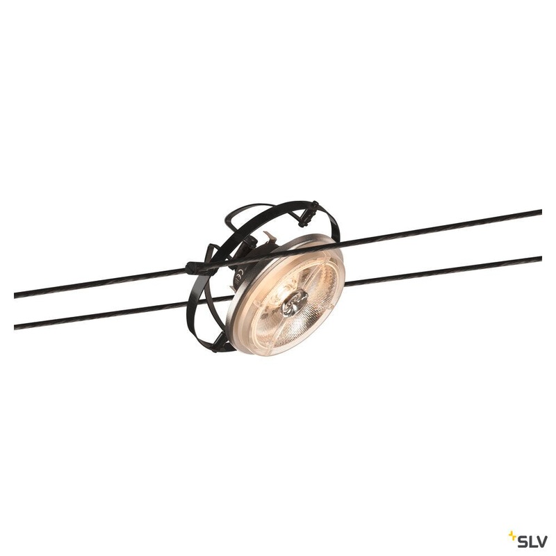 QRB, cable luminaire for TENSEO low-voltage cable system, QR111, tiltable, black
