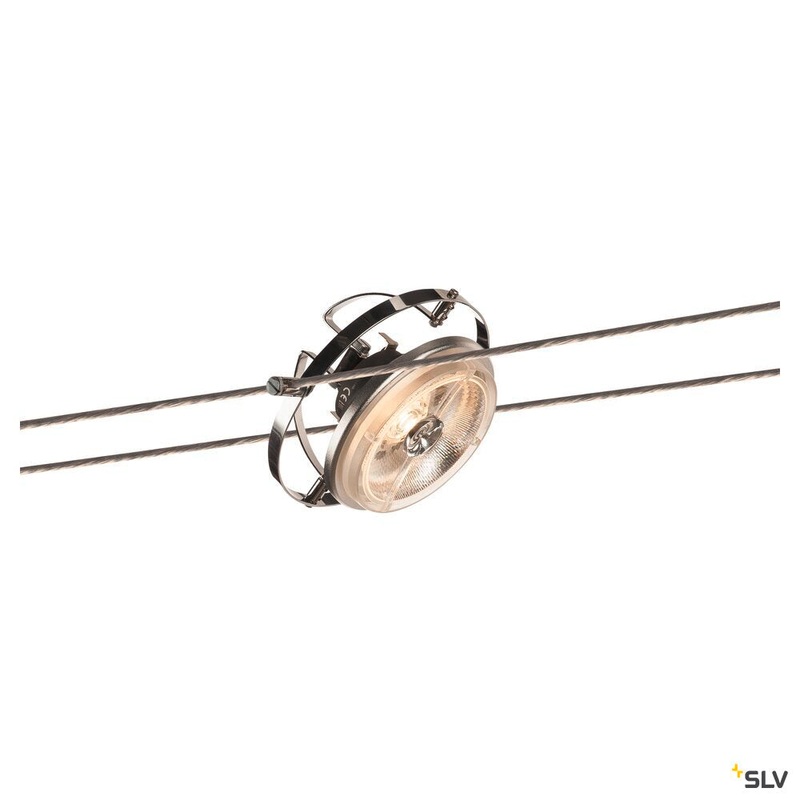 QRB, cable luminaire for TENSEO low-voltage cable system, QR111, tiltable, chrome