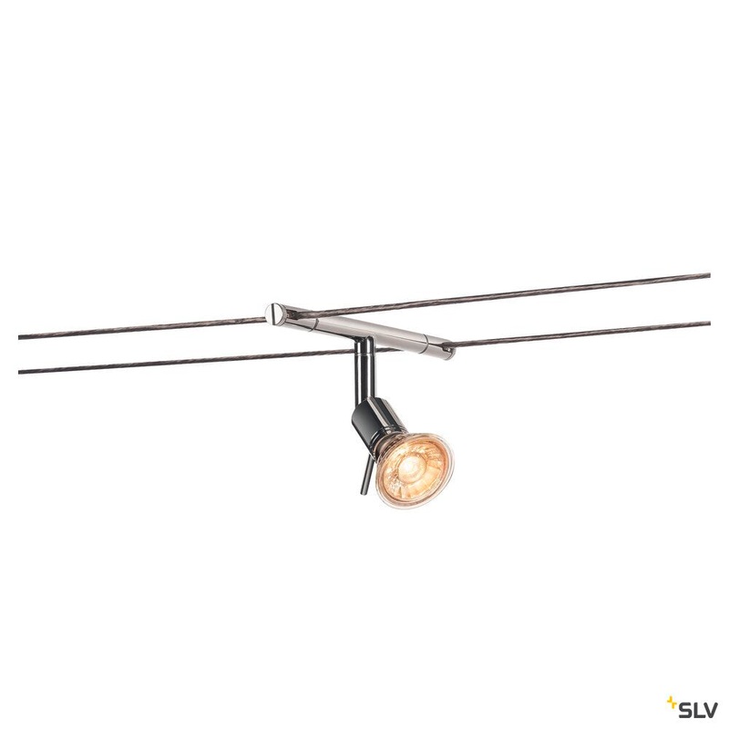 SYROS, cable luminaire for TENSEO low-voltage cable system, QR-C51, chrome