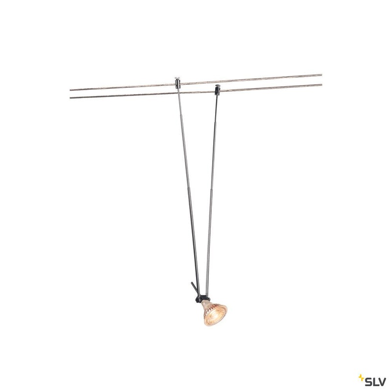 TELESCOPIC, cable luminaire for TENSEO low-voltage cable system, QR-C51, chrome, B/H/T 4.5/21-52/1 cm