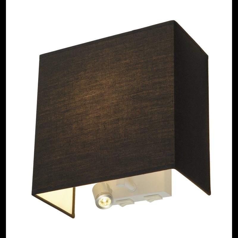 ACCANTO LEDSPOT wall light, black, E27, max. 24W, incl. LED spot, 1W, 3000K