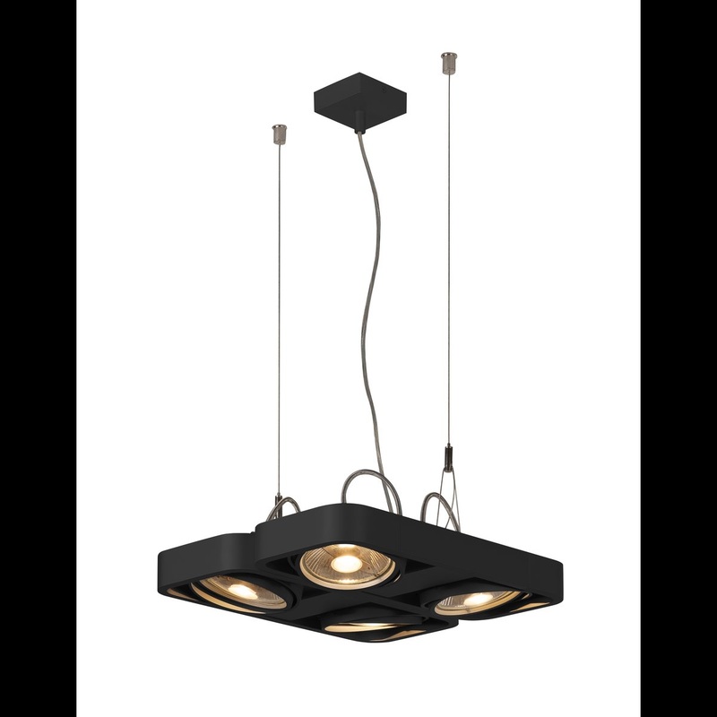 AIXLIGHT R2 SQUARE LED GU10, QPAR111, pendant, semicircular , black