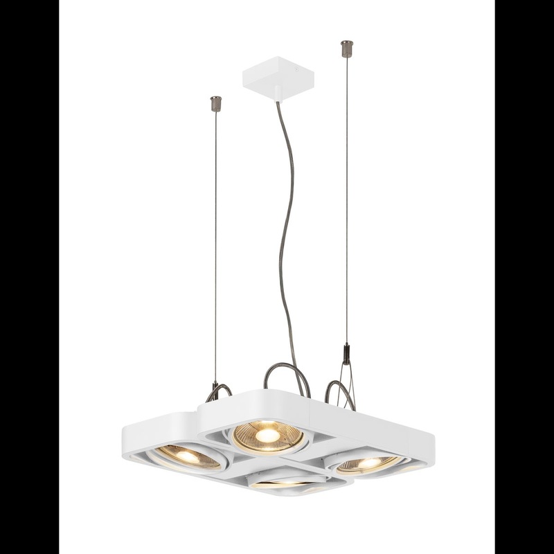 AIXLIGHT R2 SQUARE LED GU10, QPAR111, pendant, semicircular , white