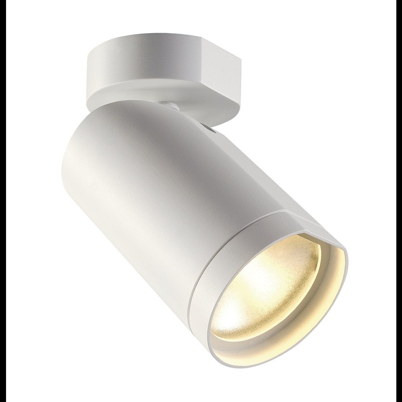 BILAS SPOT, single, round, matt white, 16W COB LED, 25, 2700K, with wall plate