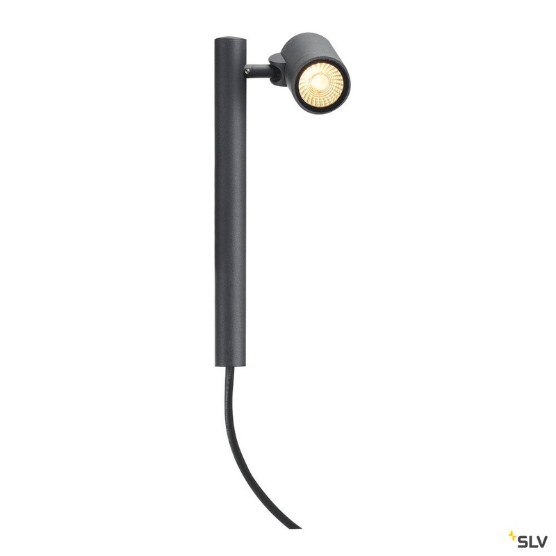 HELIA, outdoor floor stand, single-headed, LED, 3000K, IP55, anthracite, 8W, optional spike luminaire