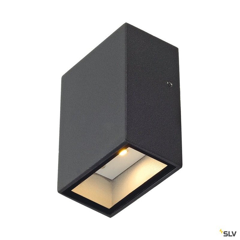 QUAD 1, wall light, LED, 3000K, IP44, square, anthracite, 4.6W