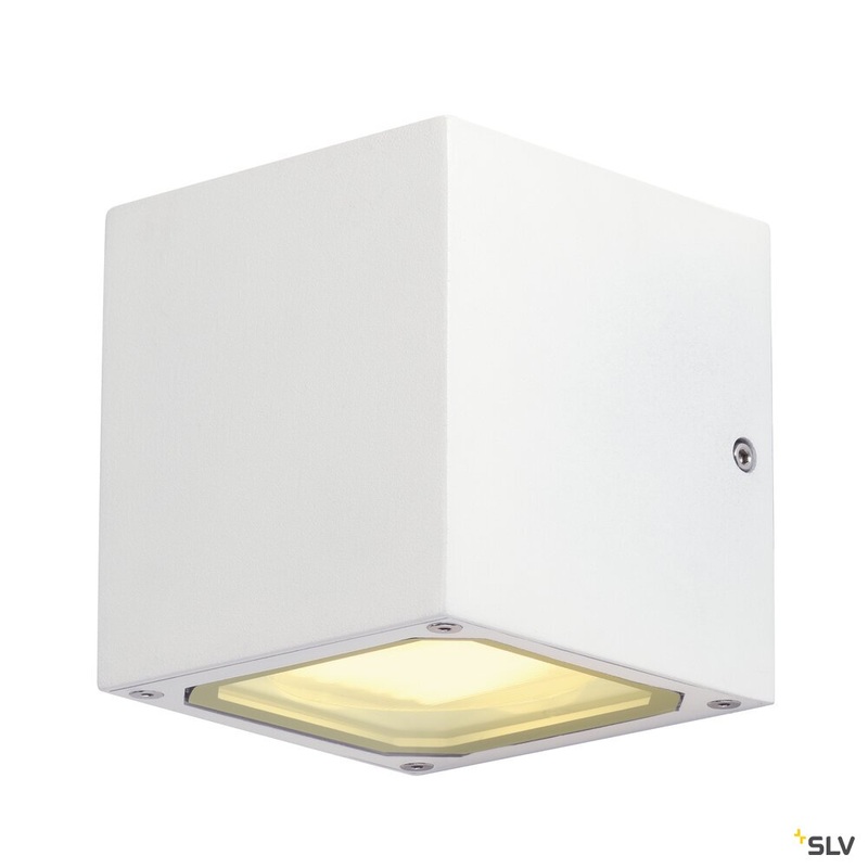 SITRA CUBE, outdoor wall light, TCR-TSE, IP44, white, max. 18W