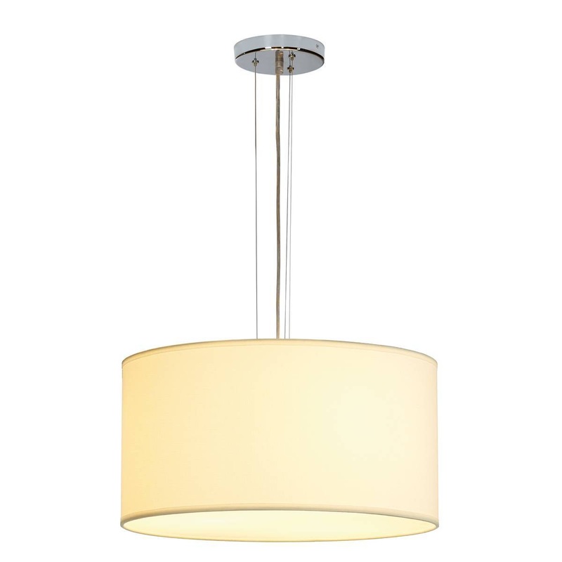 SOPRANA pendant, PD-5, round, white textile, 3x E27, max. 3x 60W