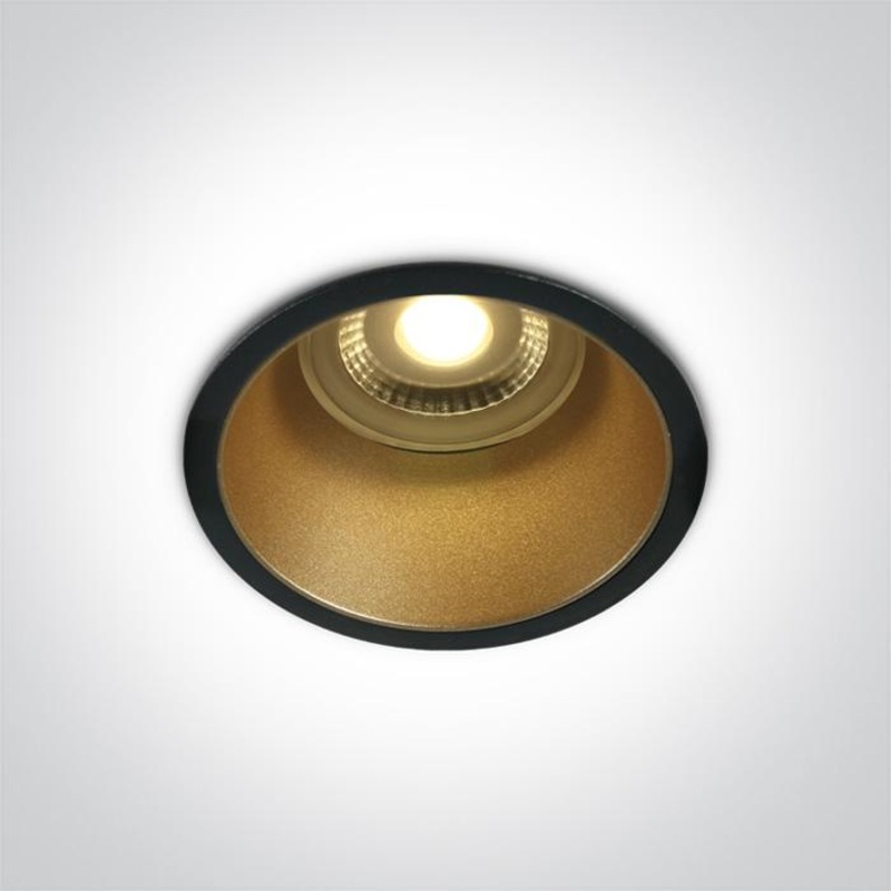 BLACK GU10 10W BRASS REFLECTOR DARK LIGHT