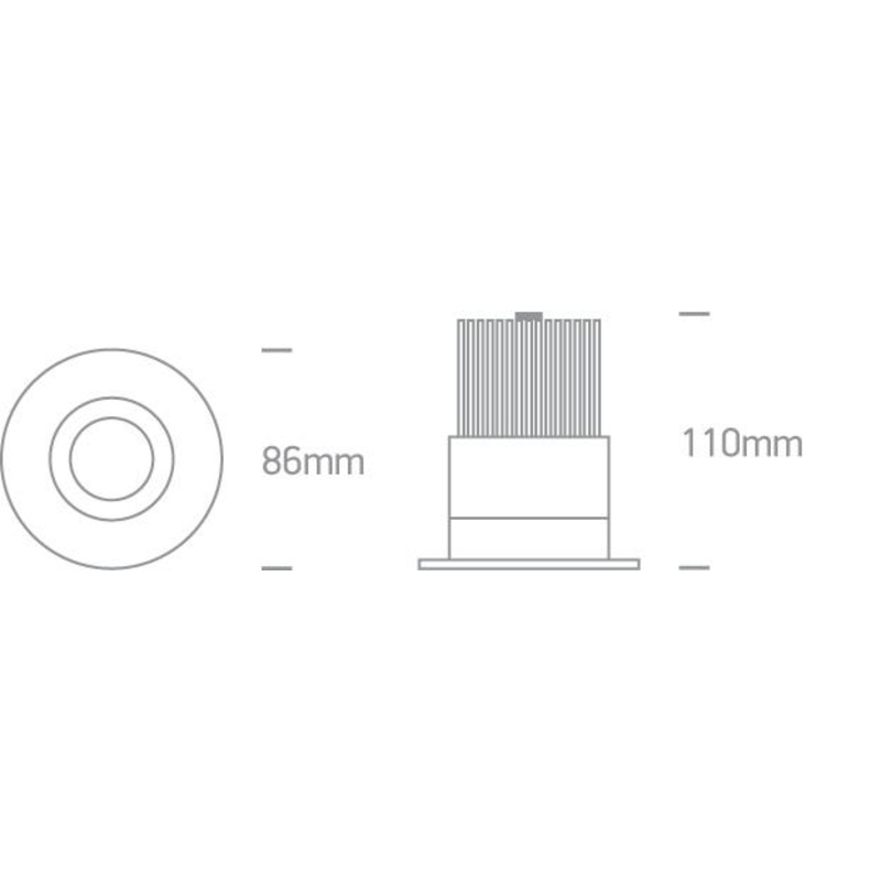 WHITE COB LED 12W WW 700mA IP65 DARK LIGHT