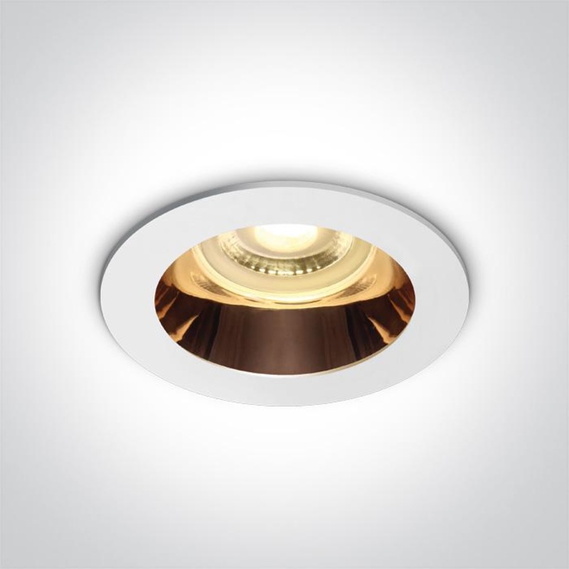 WHITE GU10 10W COPPER REFLECTOR DARK LIGHT