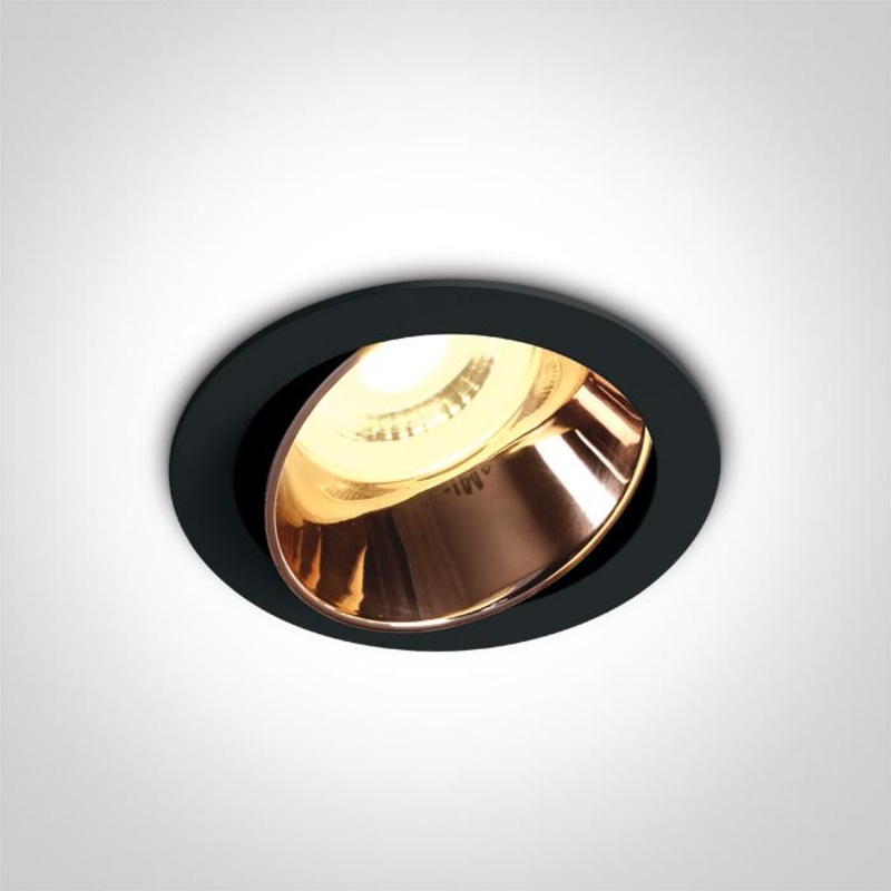 BLACK GU10 10W COPPER REFLECTOR DARK LIGHT ADJUSTABLE