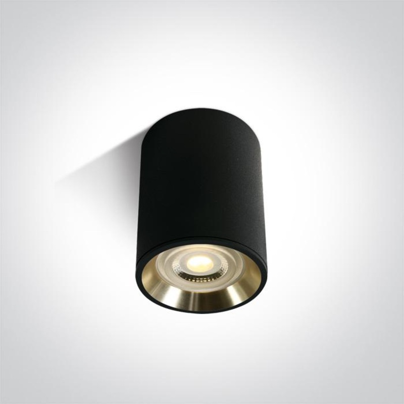 BLACK GU10 10W GOLD REFLECTOR DARK LIGHT