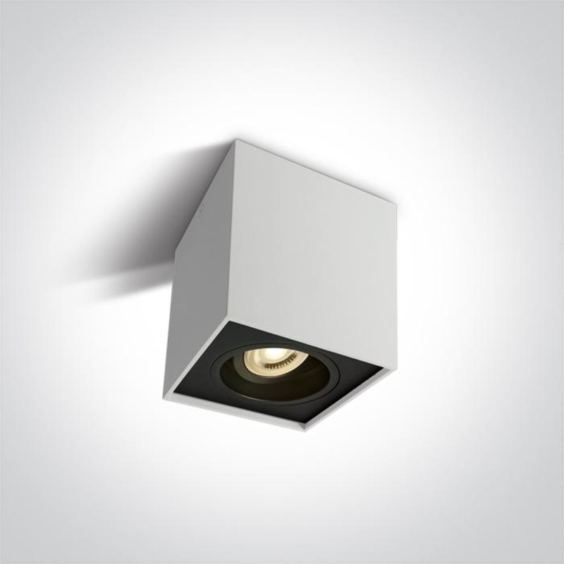 WHITE GU10 10W ADJUSTABLE SQUARE 100-240V
