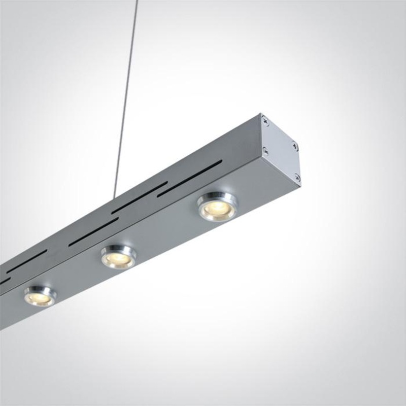GREY PENDANT LED 6x1w WW