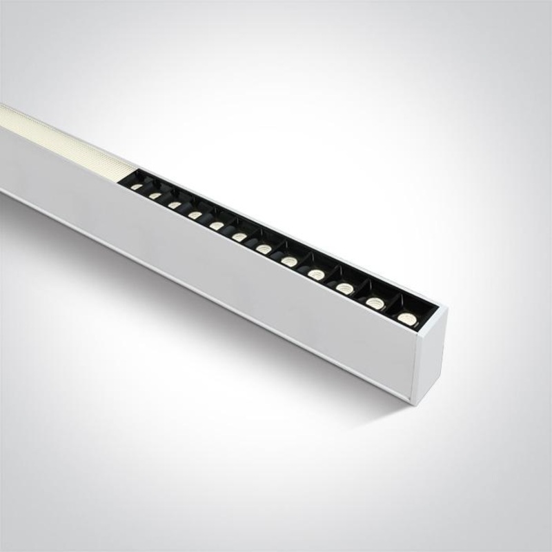 WHITE 24pcs SPOTS + DIFFUSER UGR19 LED 40W CW 1200mm LINEAR 230V
