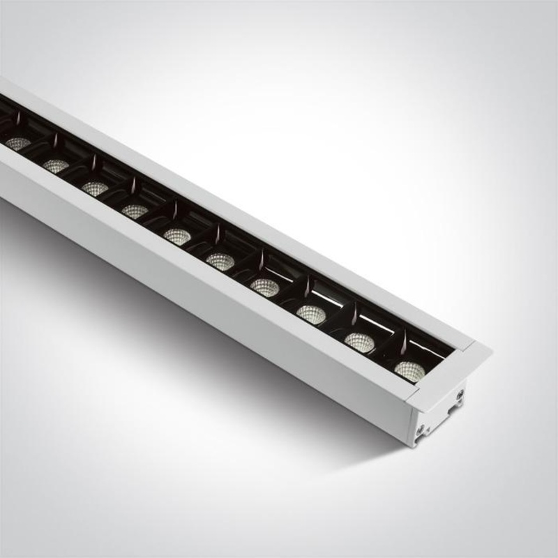 WHITE RECESSED 48pcs SPOTS LED 40W CW 34d LINEAR IP20 230V DARK LIGHT