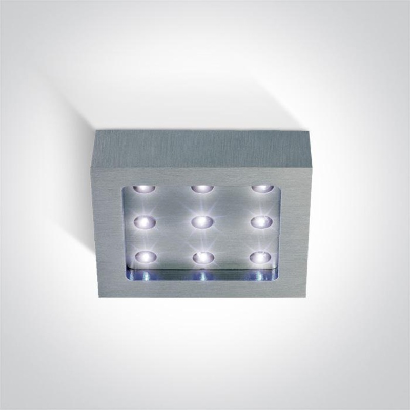ALUMINIUM 9xLED BLUE 230v