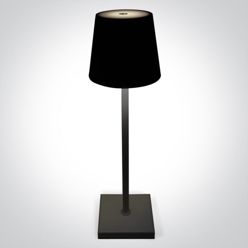 BLACK 3,5W WW TABLE LAMP RECHARGEABLE USB SOCKET IP54 DIMMABLE